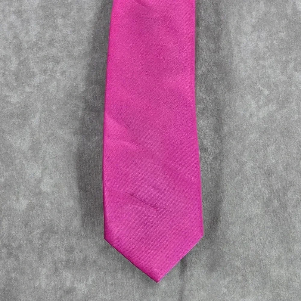 Apt. 9 Pink Solid 100% Polyester Narrow Men's Neck Tie NWT‎
